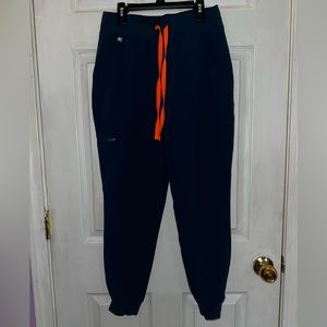 Figs Women’s Zamora High Waisted 2.0 Petite Jogger Scrub Pants in Deep Reef